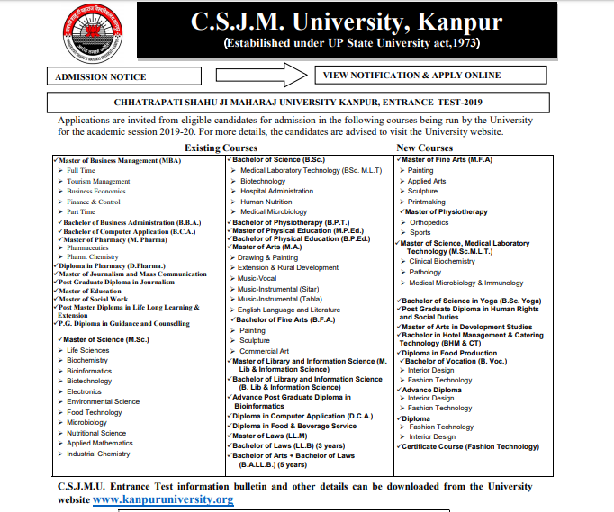 CSJM Kanpur University Admission Counselling 2024 Check Cut Off