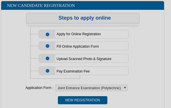 Polytechnic Entrance Registration Form 2024